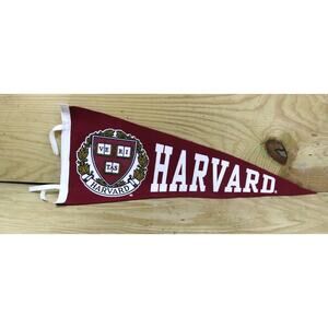 Vintage Harvard University Banner Original 1980s Harvard Burgundy USA
